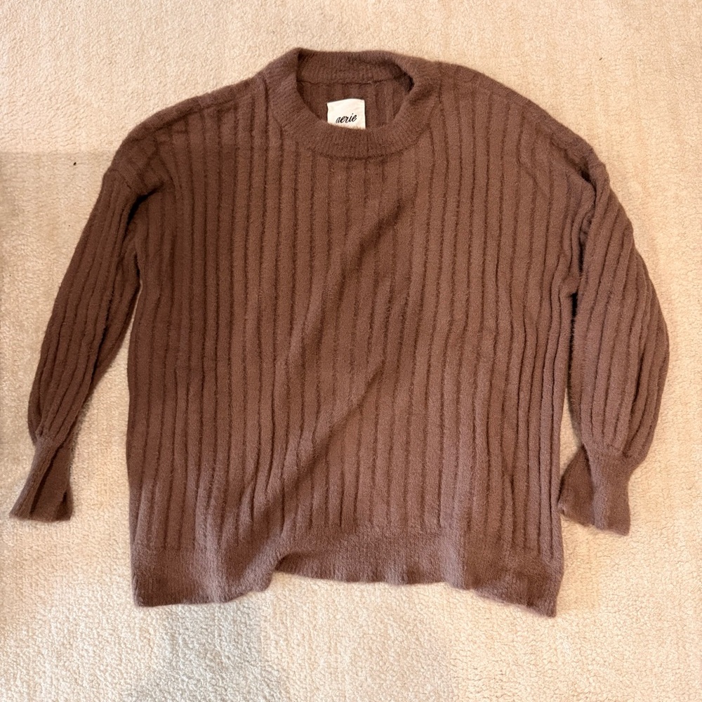 Aerie Mauve Cozy Knit Sweater‎